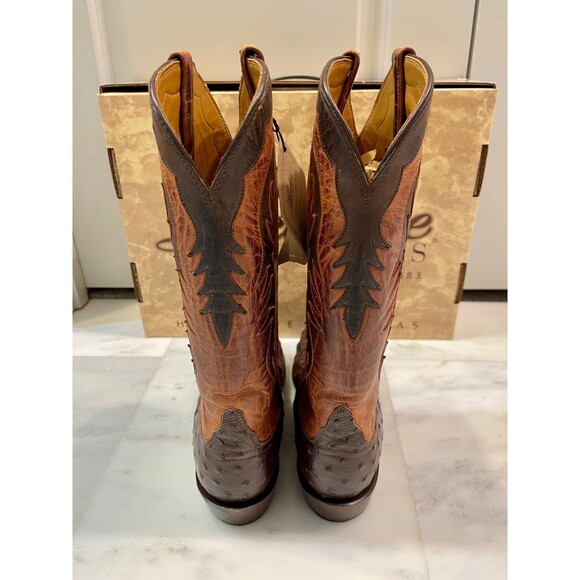 NIB LUCCHESE Classics Men's Sienna Pin Ostrich Medium Round Toe, Sz 10 D (Reg) - Picture 7 of 12